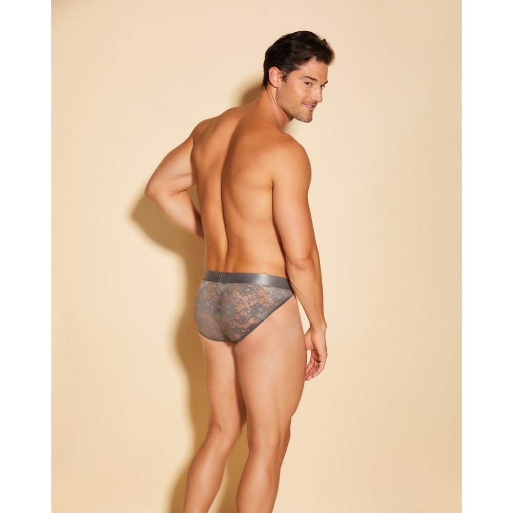 Cosabella Never Say Never Lace Sports Brief Odisha Gray Underwear size L